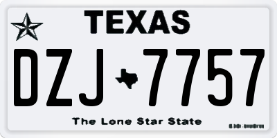 TX license plate DZJ7757