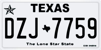 TX license plate DZJ7759