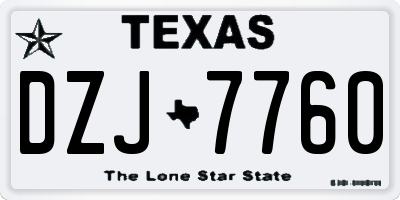 TX license plate DZJ7760