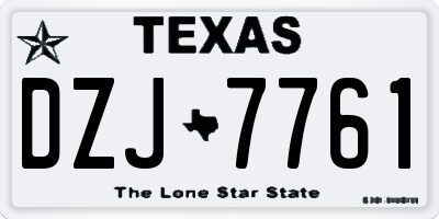 TX license plate DZJ7761