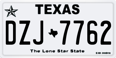 TX license plate DZJ7762