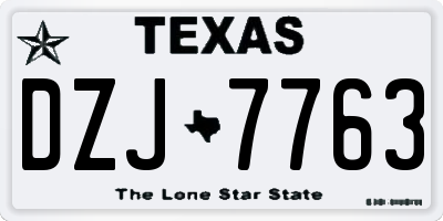 TX license plate DZJ7763
