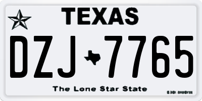 TX license plate DZJ7765