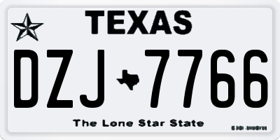 TX license plate DZJ7766