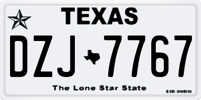 TX license plate DZJ7767
