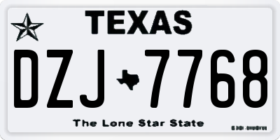 TX license plate DZJ7768