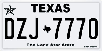 TX license plate DZJ7770