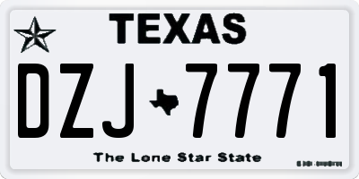 TX license plate DZJ7771