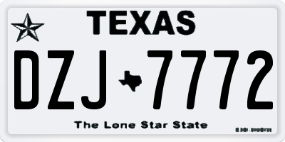 TX license plate DZJ7772