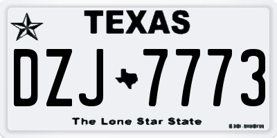 TX license plate DZJ7773