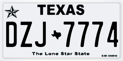 TX license plate DZJ7774
