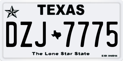 TX license plate DZJ7775