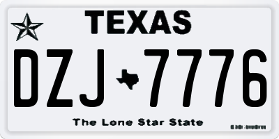 TX license plate DZJ7776