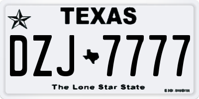TX license plate DZJ7777