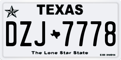 TX license plate DZJ7778
