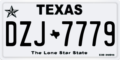 TX license plate DZJ7779