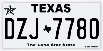TX license plate DZJ7780
