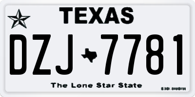 TX license plate DZJ7781