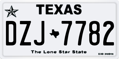 TX license plate DZJ7782