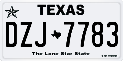 TX license plate DZJ7783