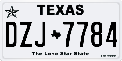 TX license plate DZJ7784