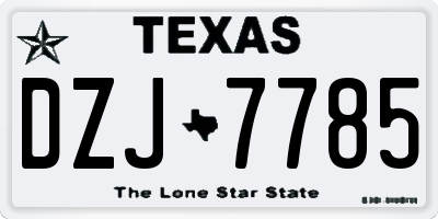 TX license plate DZJ7785