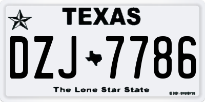 TX license plate DZJ7786