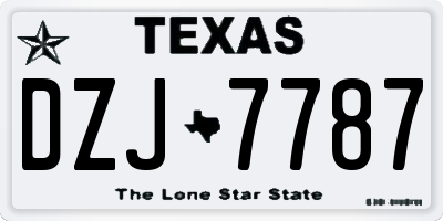 TX license plate DZJ7787