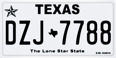 TX license plate DZJ7788
