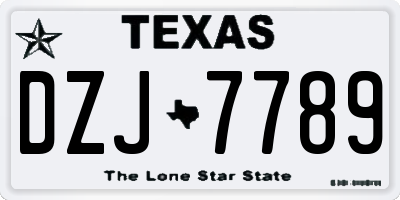 TX license plate DZJ7789