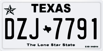 TX license plate DZJ7791