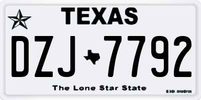 TX license plate DZJ7792