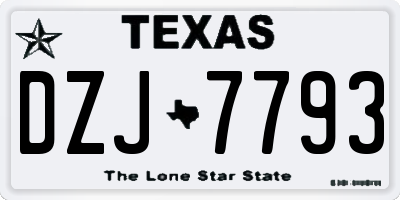 TX license plate DZJ7793