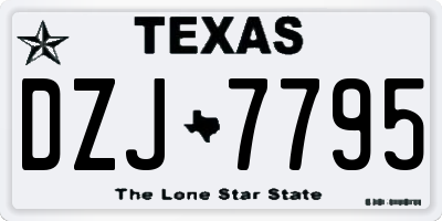 TX license plate DZJ7795