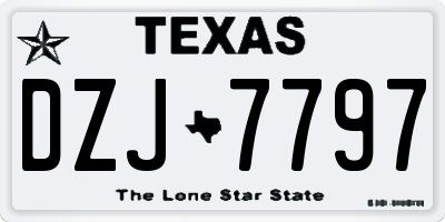 TX license plate DZJ7797