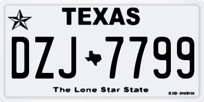 TX license plate DZJ7799
