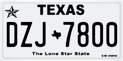 TX license plate DZJ7800