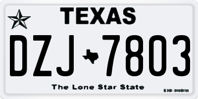 TX license plate DZJ7803