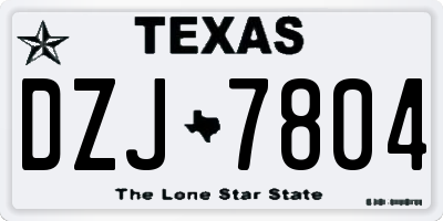 TX license plate DZJ7804
