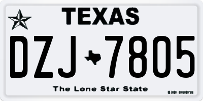 TX license plate DZJ7805