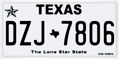 TX license plate DZJ7806