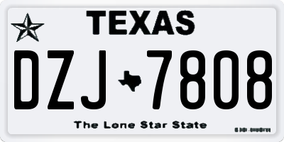 TX license plate DZJ7808