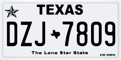 TX license plate DZJ7809