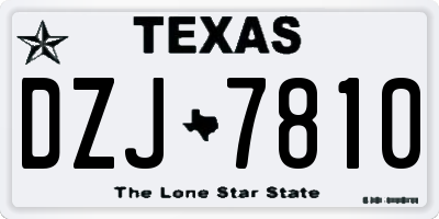 TX license plate DZJ7810