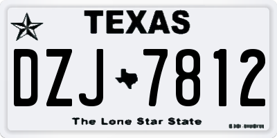 TX license plate DZJ7812