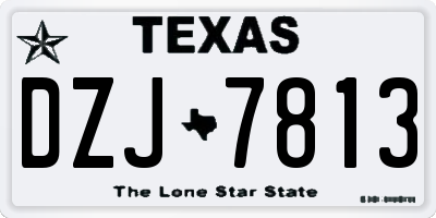 TX license plate DZJ7813
