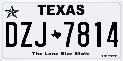 TX license plate DZJ7814