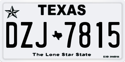 TX license plate DZJ7815