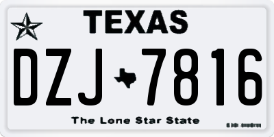 TX license plate DZJ7816