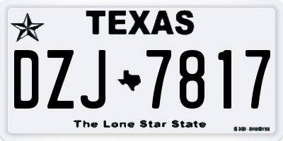 TX license plate DZJ7817